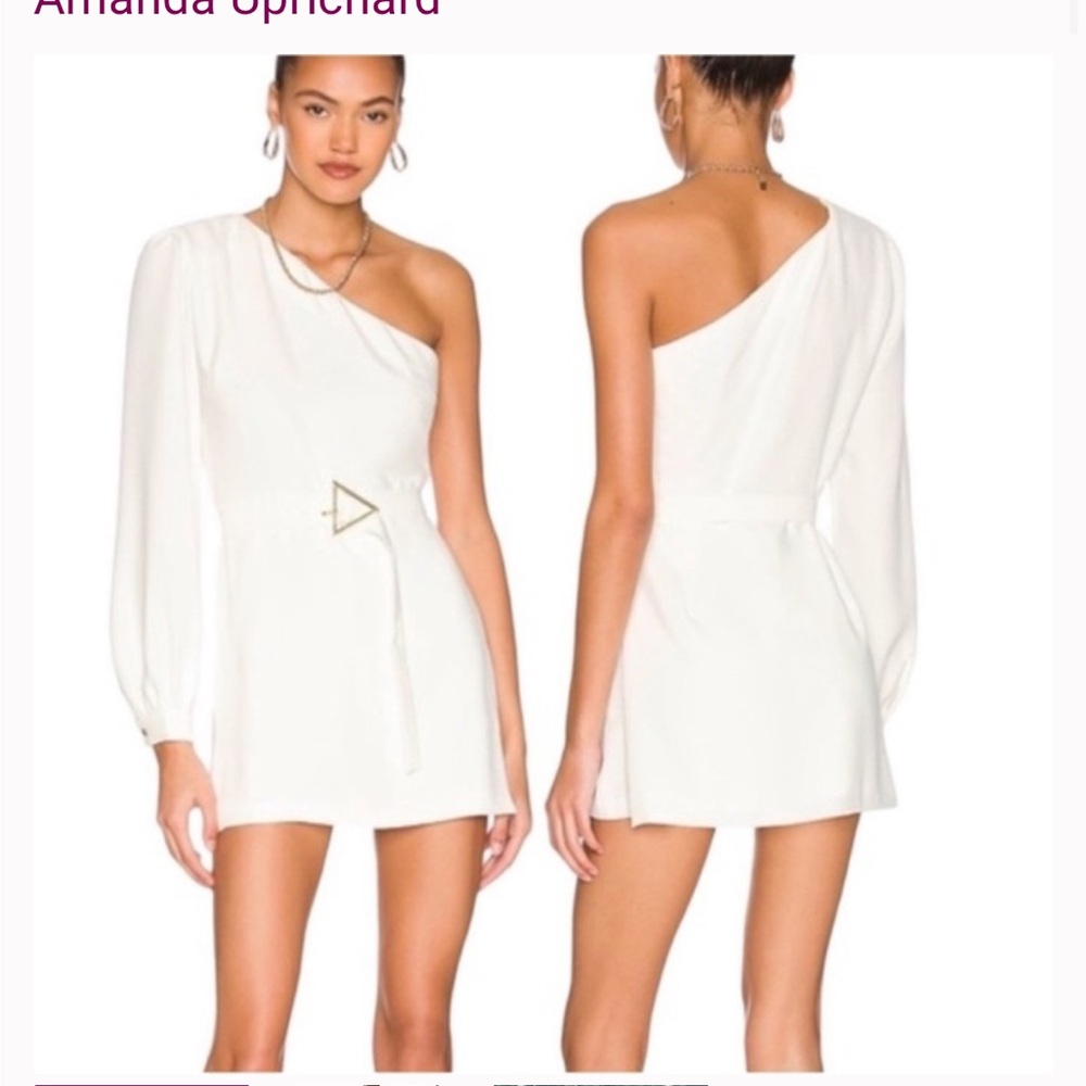 Amanda Uprichard Santos Romper Mini Dress in Ivory